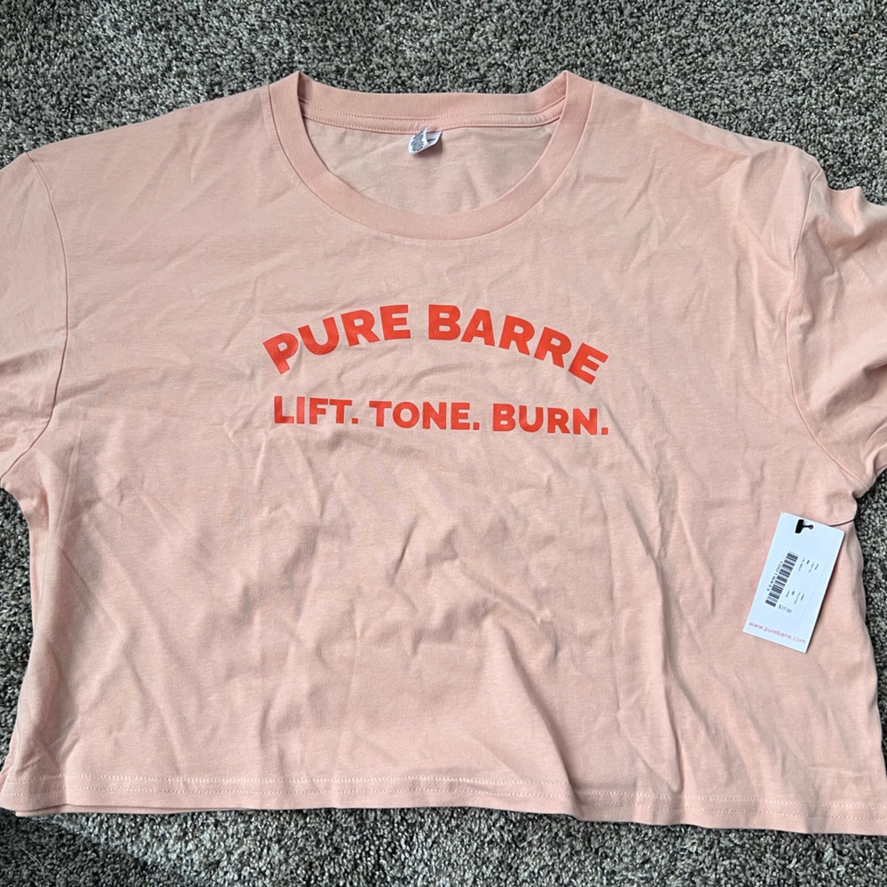 Pure barre crop top peach size large